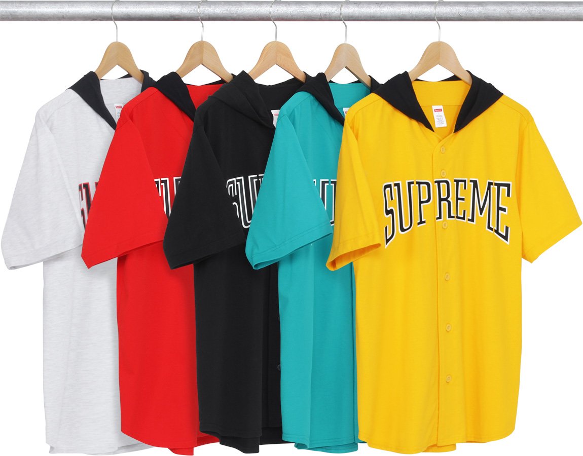 supreme hooded baseball jersey