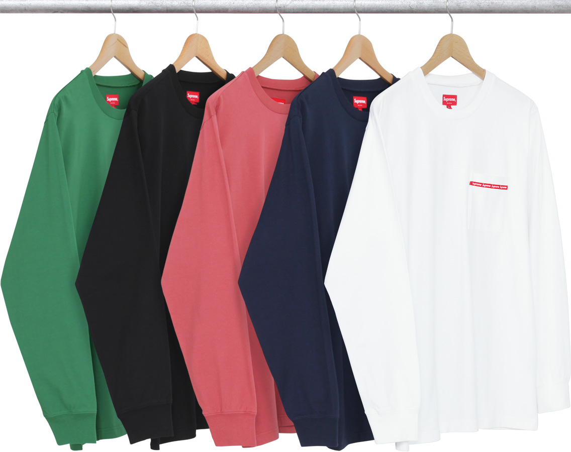 ヤマト工芸 Supreme Tape Logo L/S Pocket Tee White S 通販 supreme Woven Tape L S Pocket Tee