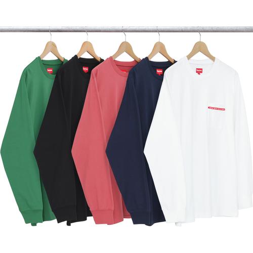 Supreme Woven Tape L S Pocket Tee for spring summer 16 season