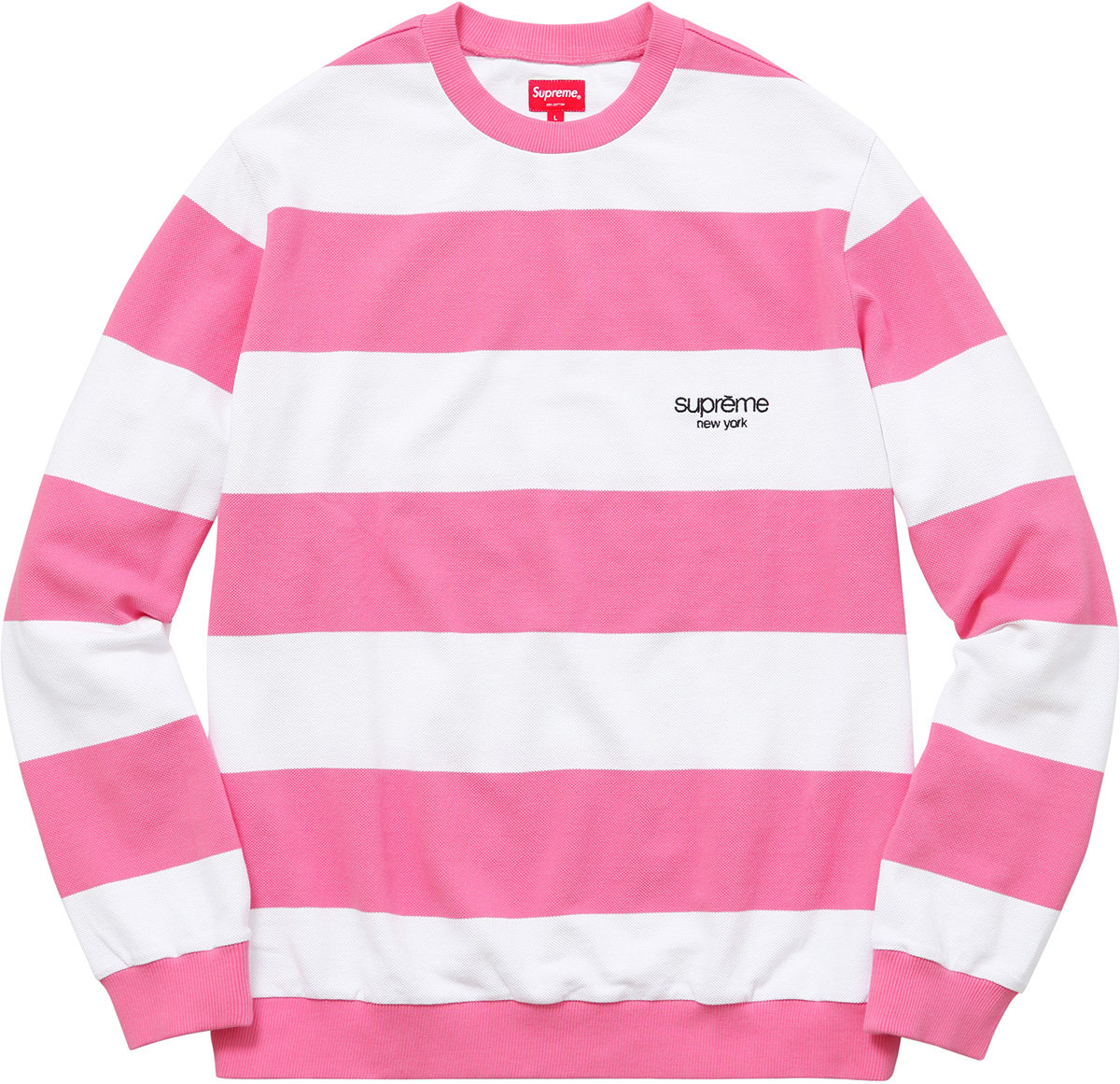 Details Supreme Striped Pique Crewneck - Supreme Community