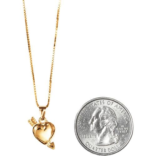Details on Gold Heart and Arrow Pendant from spring summer 2017 (Price is $360)