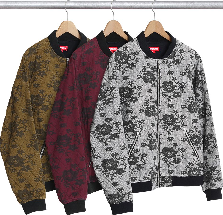 supreme quilted bomber jacket