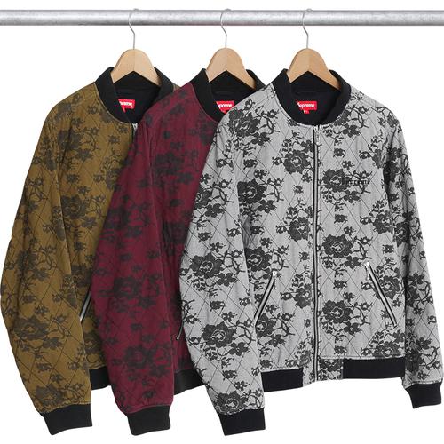 Supreme Quilted Lace Bomber Jacket for spring summer 17 season