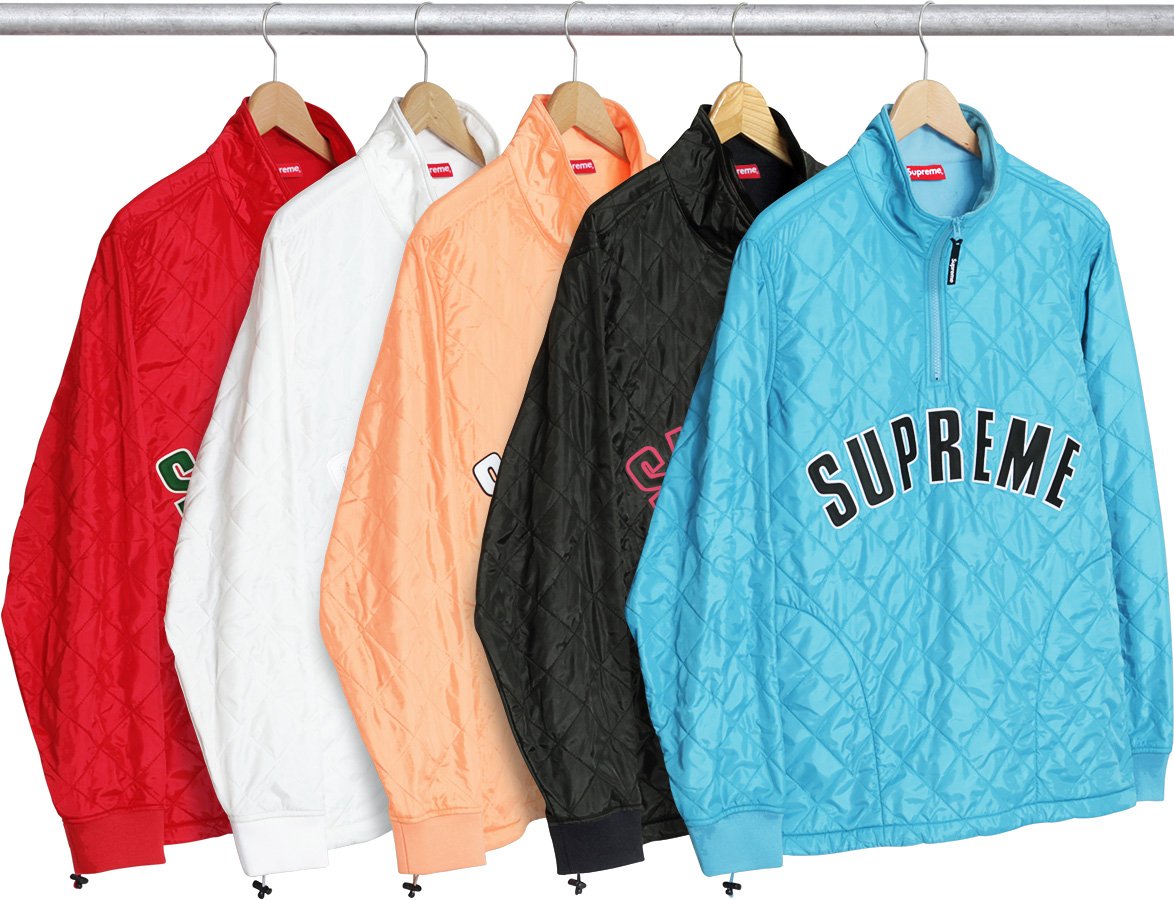 Arc Logo Quilted Half Zip Pullover - spring summer 2017 - Supreme