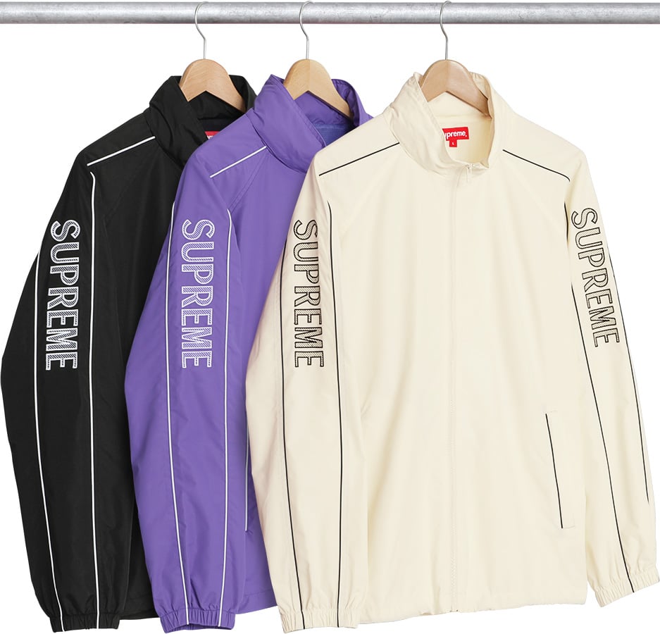 supreme striped logo windbreaker