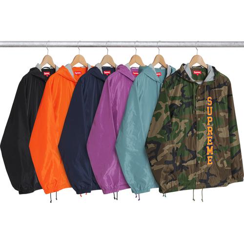 Supreme Vertical Logo Hooded Coaches Jacket for spring summer 17 season