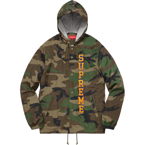 Vertical Logo Hooded Coaches Jacket - Supreme Community