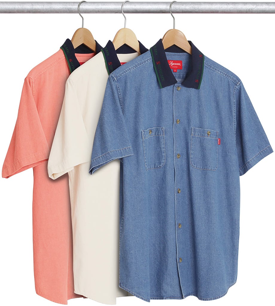 Rib Collar S S Denim Shirt - spring summer 2017 - Supreme