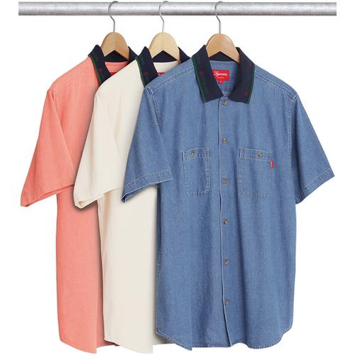 Supreme Rib Collar S S Denim Shirt for spring summer 17 season