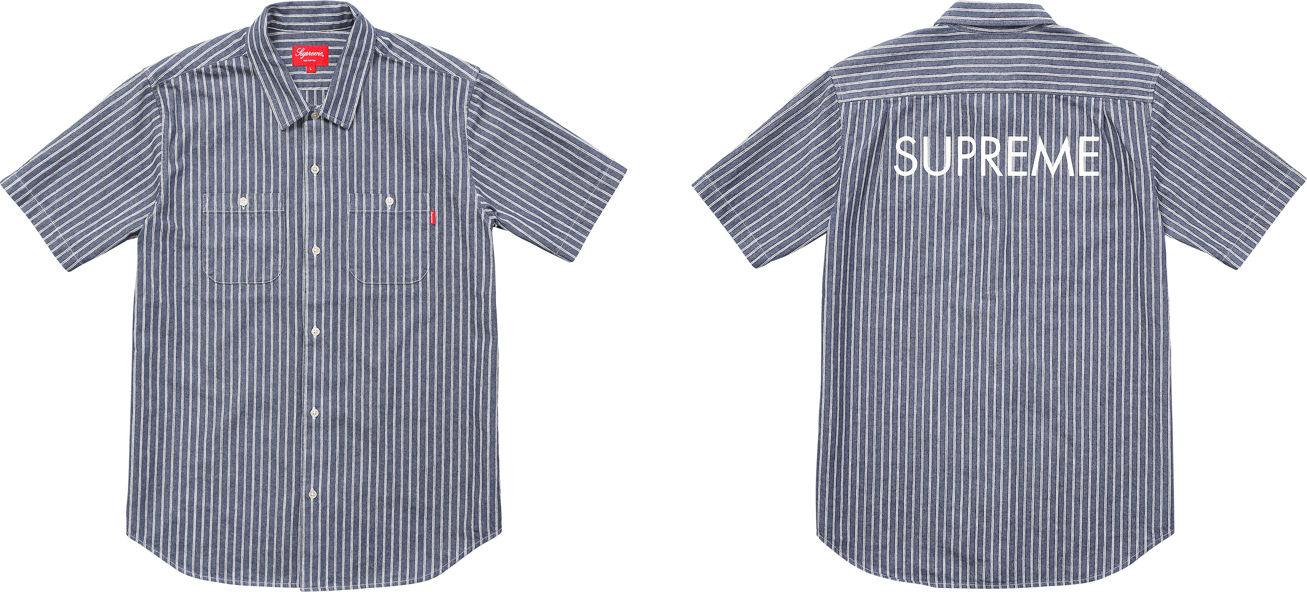 Stripe Denim S/S Shirt - Supreme Community
