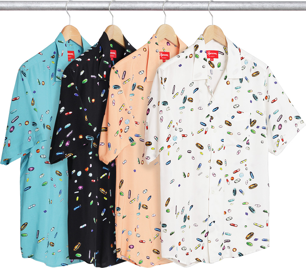 Supreme シュプリーム Pills Rayon Shirt white M