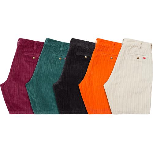 Supreme Wide Wale Corduroy Work Short released during spring summer 17 season