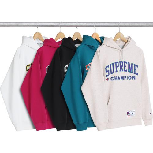 Details on Supreme Champion Hooded Sweatshirt from spring summer
                                            2017 (Price is $148)