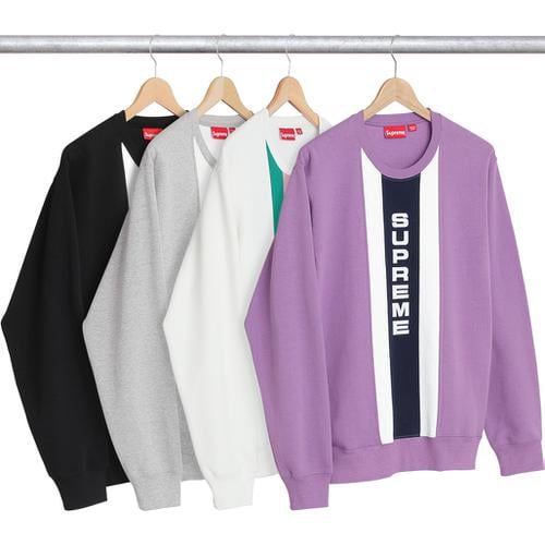 Supreme Vertical Logo Panel Crewneck for spring summer 17 season