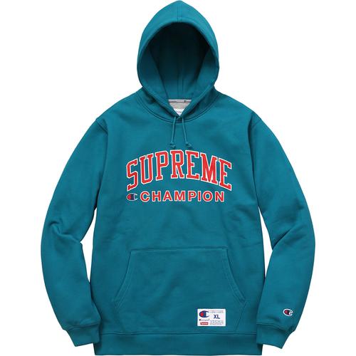 Details on Supreme Champion Hooded Sweatshirt None from spring summer 2017 (Price is $148)