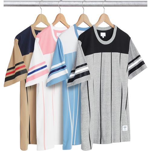 Supreme Pinstripe S S Football Top releasing on Week 5 for spring summer 17