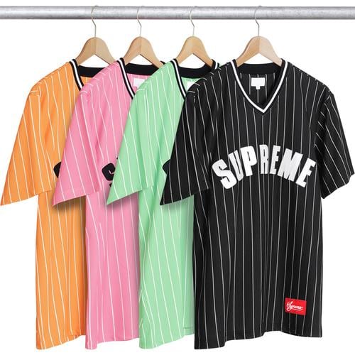 Supreme Pinstripe Baseball Jersey for spring summer 17 season