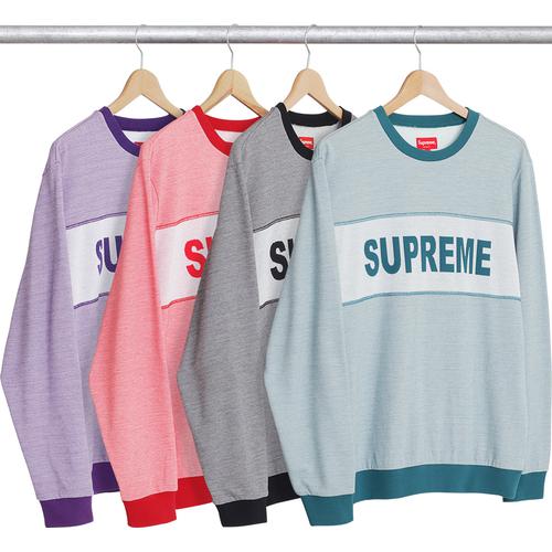 Details on Tonal Stripe Logo Crewneck  from spring summer 2017 (Price is $128)