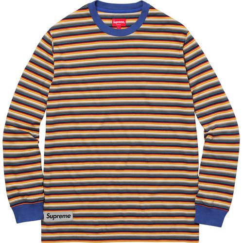 Supreme Multi Stripe Reflective Patch L S Top (SS17) - $88
