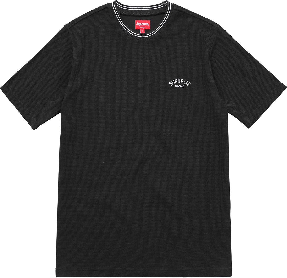 Supreme Stripe Rib Waffle Top (BLACK)