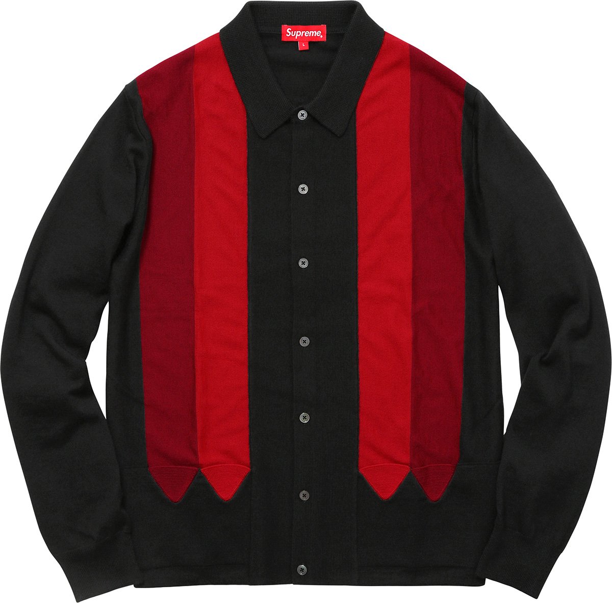 Supreme Arrows Striped Polo Sweater L