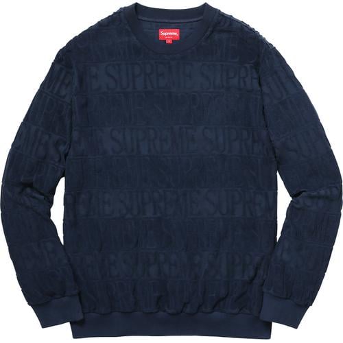 Supreme Logo Stripe Terry Crewneck L