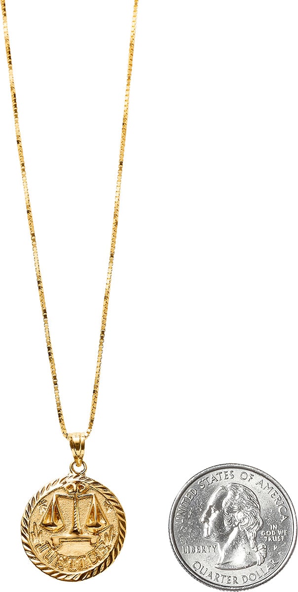 18ss supreme gold justice pendant ネックレス