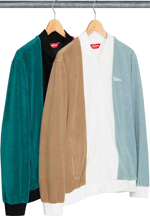 supreme velour zip up jacket