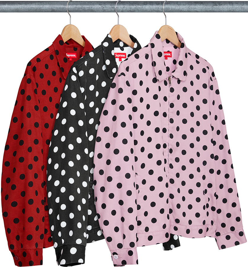 supreme polka dots rayon work jacket