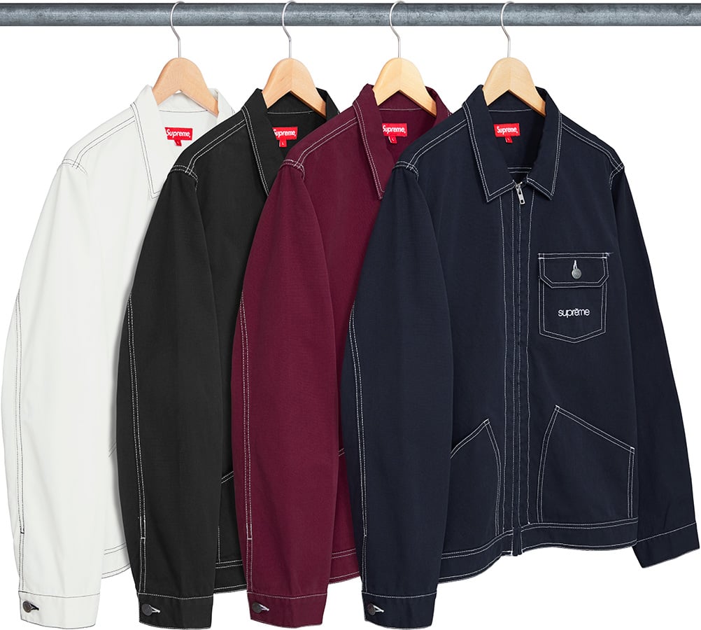 supreme contrast stitch work jacket