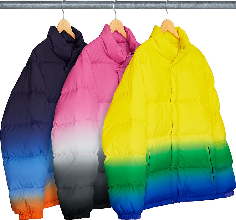 supreme gradient puffy jacket