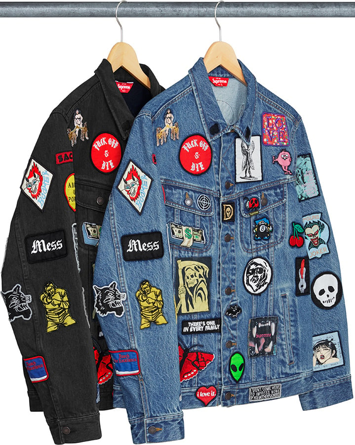 supreme patches denim trucker jacket