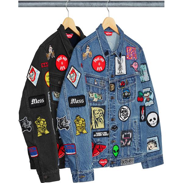 Supreme Patches Denim Trucker Jacket for spring summer 18 season