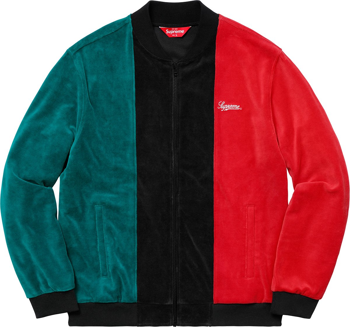 2018ss Supreme Velour Zip Up Jacket