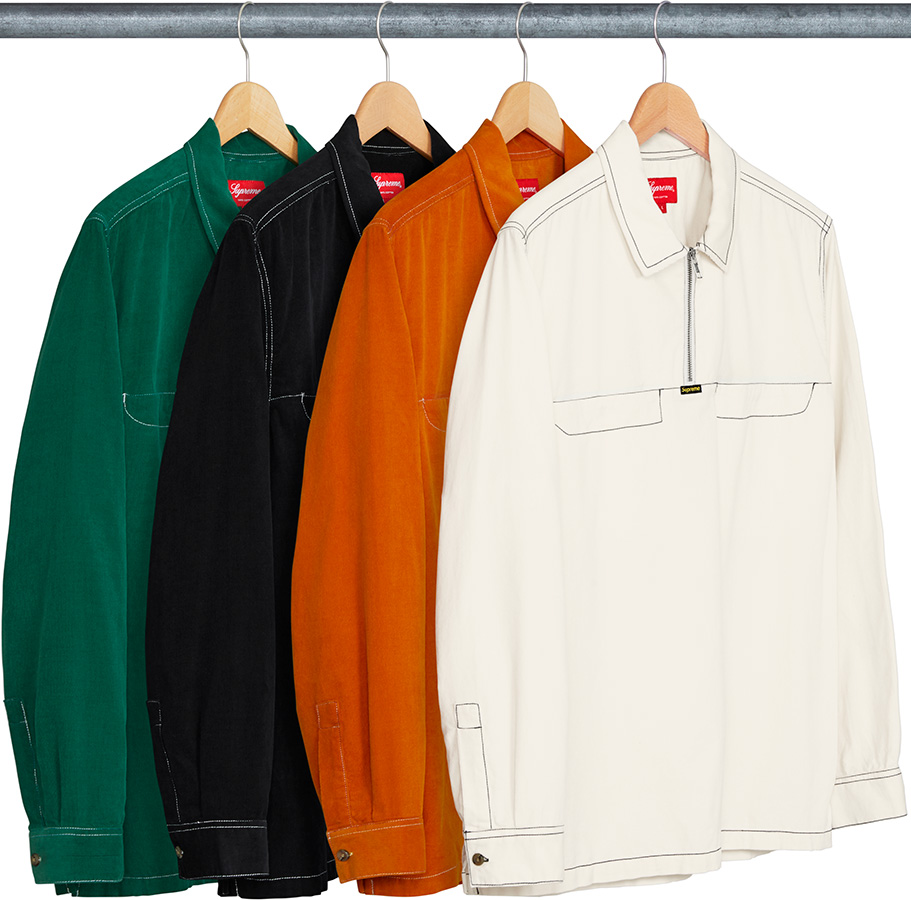 Corduroy Half Zip Shirt - spring summer 2018 - Supreme