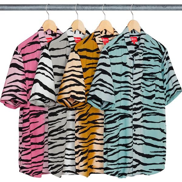Details on Tiger Stripe Rayon Shirt from spring summer
                                            2018 (Price is $128)