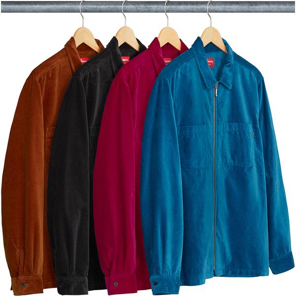 Supreme Velvet Zip Up Shirt for spring summer 18 season