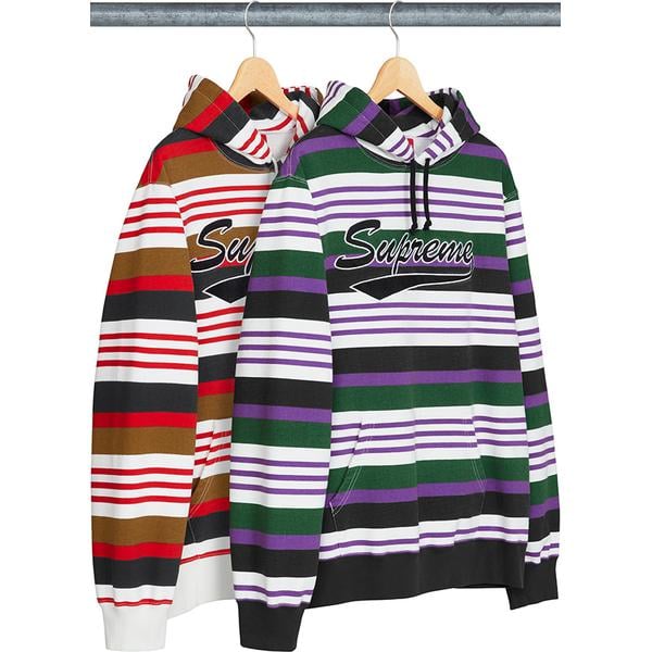 Supreme Striped Hooded Sweatshirt for spring summer 18 season