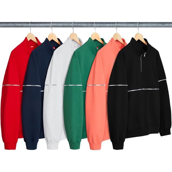 Supreme Logo Piping Half Zip Sweatshirt for spring summer 18 season