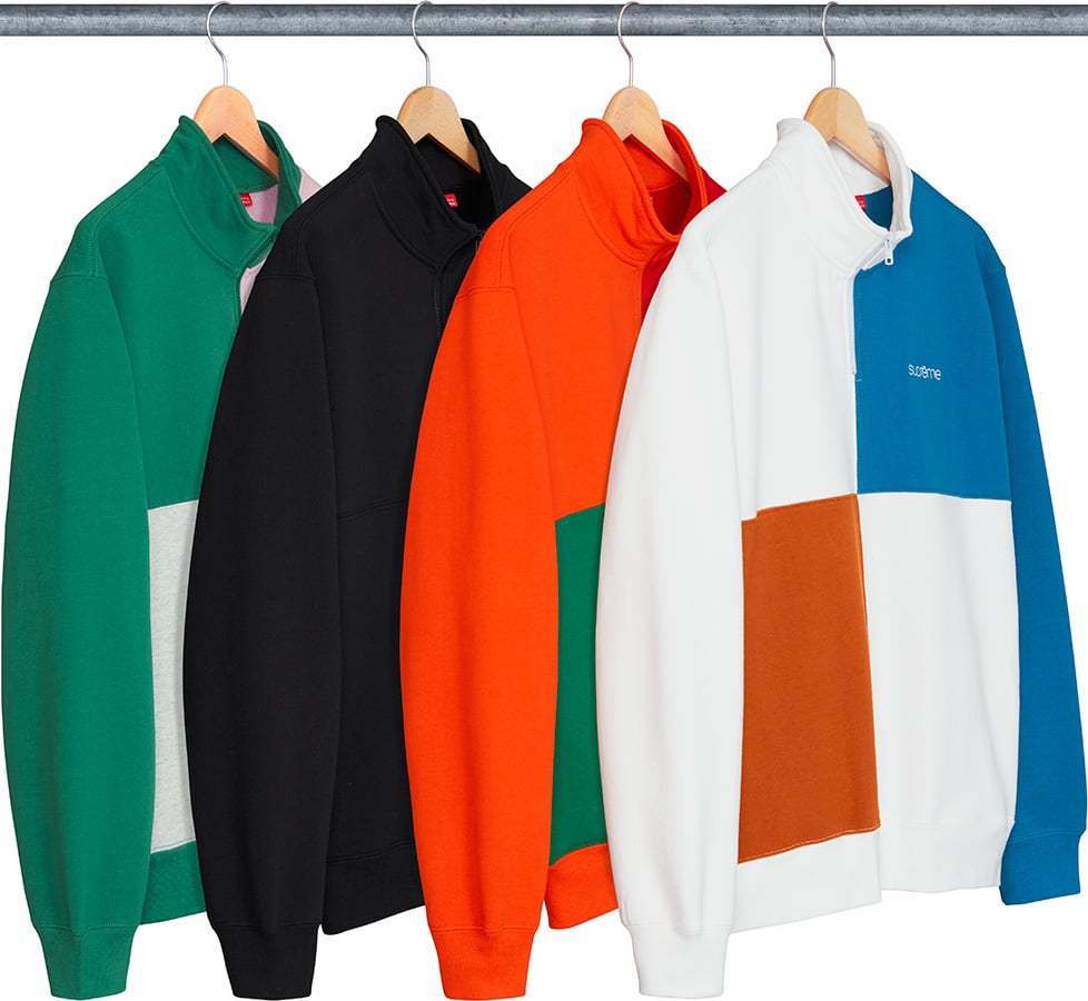 Supreme Color Blocked HalfZip Sweatshirt