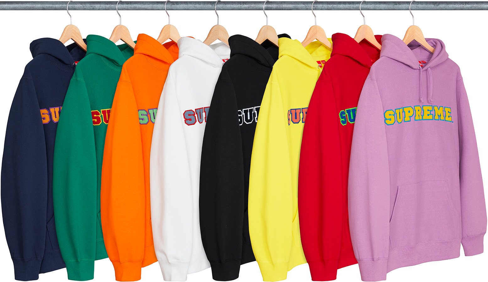 supreme  Cord Collegiate Logo Hooded