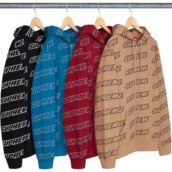 Supreme Repeat Zip Up Hooded Sweatshirt releasing on Week 6 for spring summer 2018