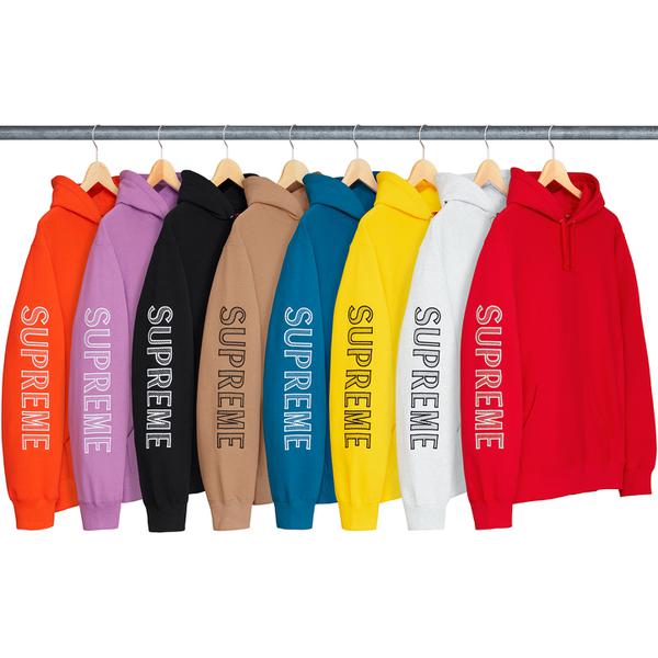 Supreme Sleeve Embroidery Hooded Sweatshirt for spring summer 18 season