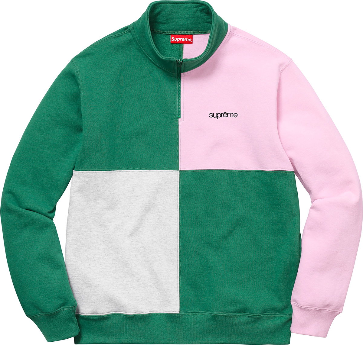 Supreme Color Blocked HalfZip Sweatshirt