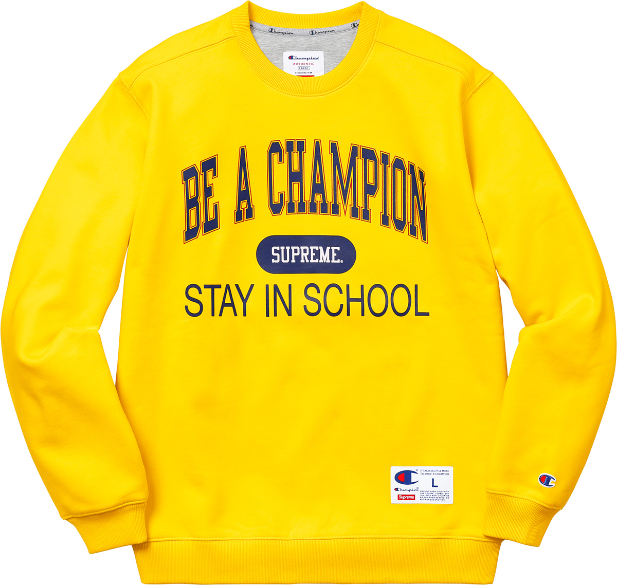 Champion Stay In School Crewneck - spring summer 2018 - Supreme