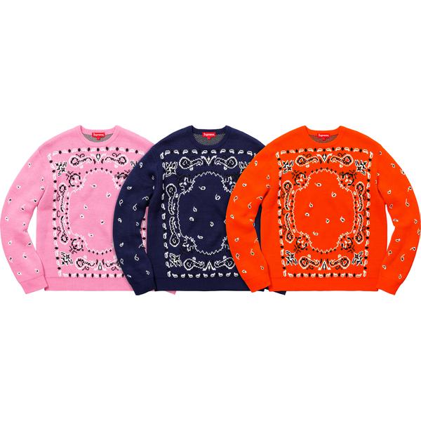 Supreme Bandana Sweater released during spring summer 18 season