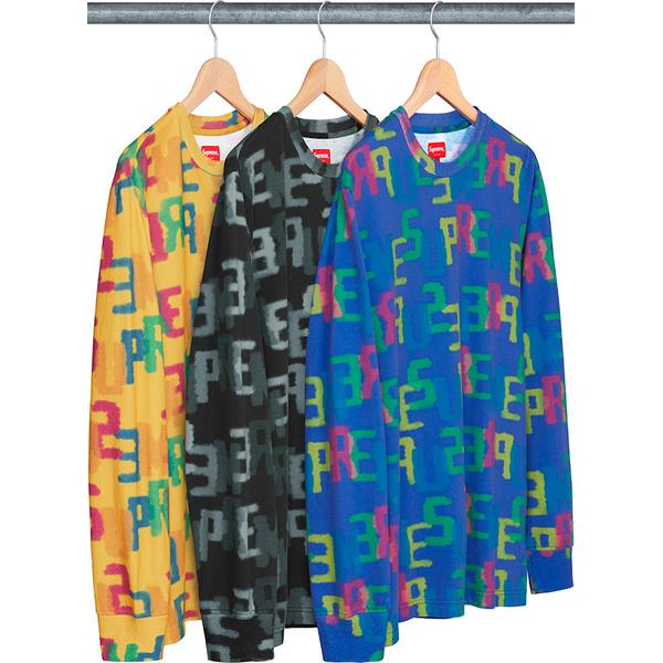 Supreme Letters L S Top releasing on Week 0 for spring summer 2018
