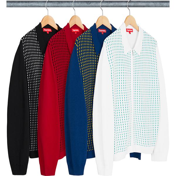 Dashes Zip Up Knit Polo - spring summer 2018 - Supreme