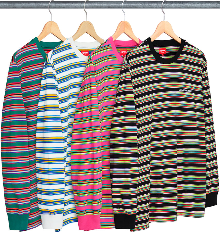 Tシャツ/カットソー(七分/長袖)supreme Multi Stripe L/S Top 18ss M ロンT