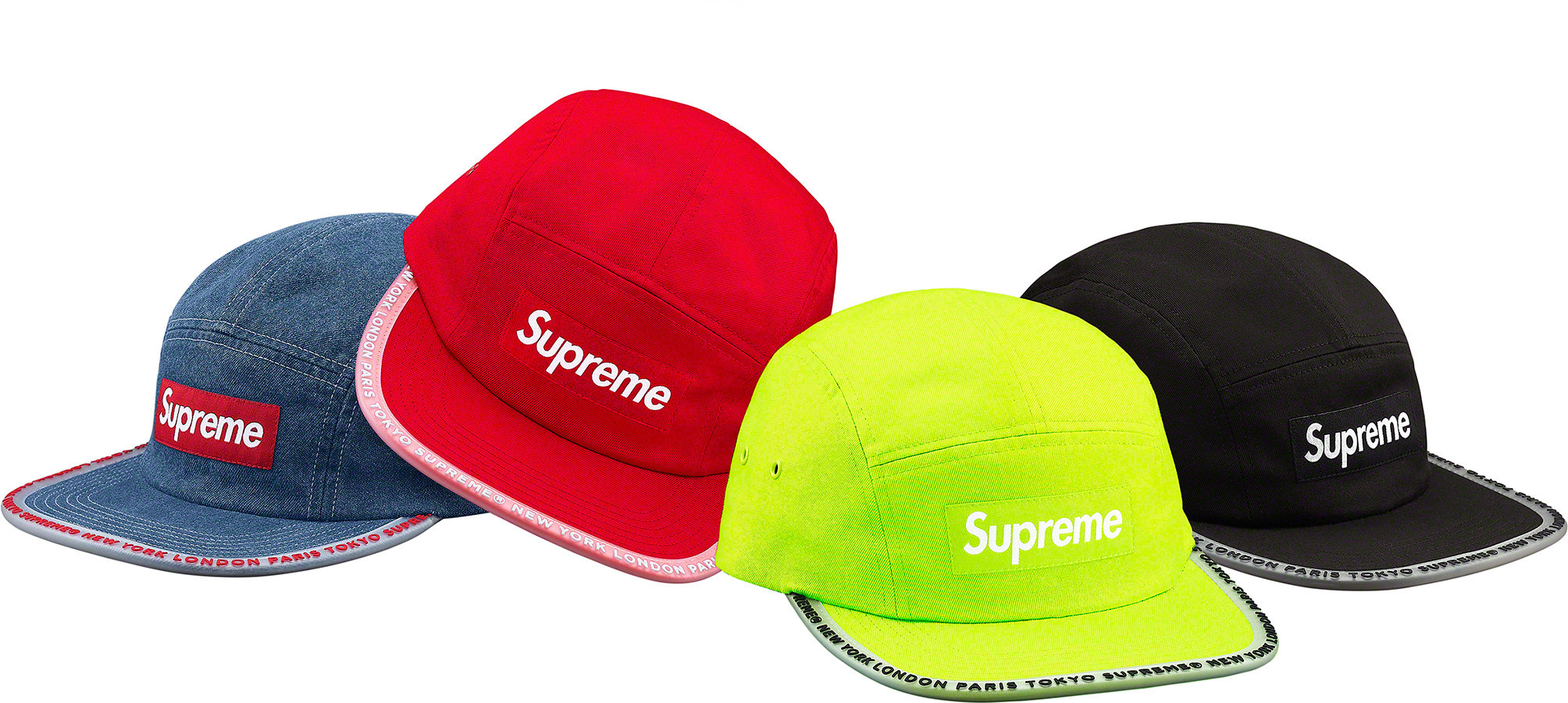 Supreme Worldwide Visor Tape Camp Cap Black - SS19 - US